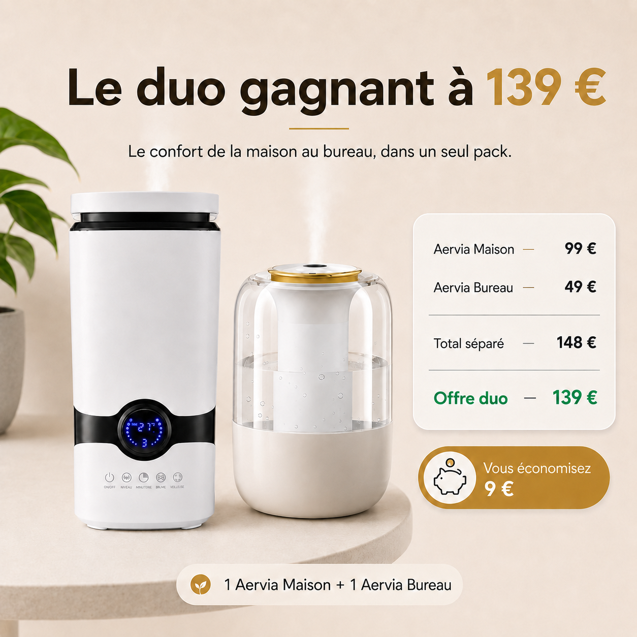 Aervia Duo — Maison + Bureau